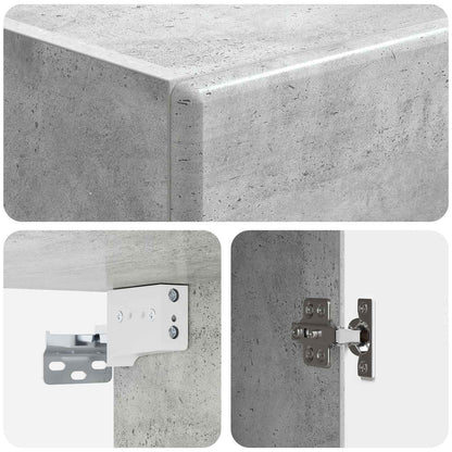 Wandkast Betongrijs 33 x 34,5 x 90 cm Bewerkt hout