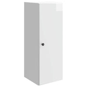 Wandkast bewerkt hout 33x34,5x90 cm hoogglans wit