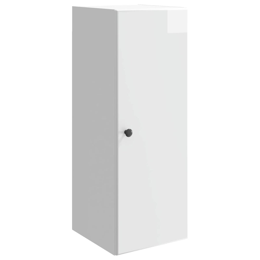 Wandkast Hoogglans Wit 33 x 34,5 x 90 cm Bewerkt hout