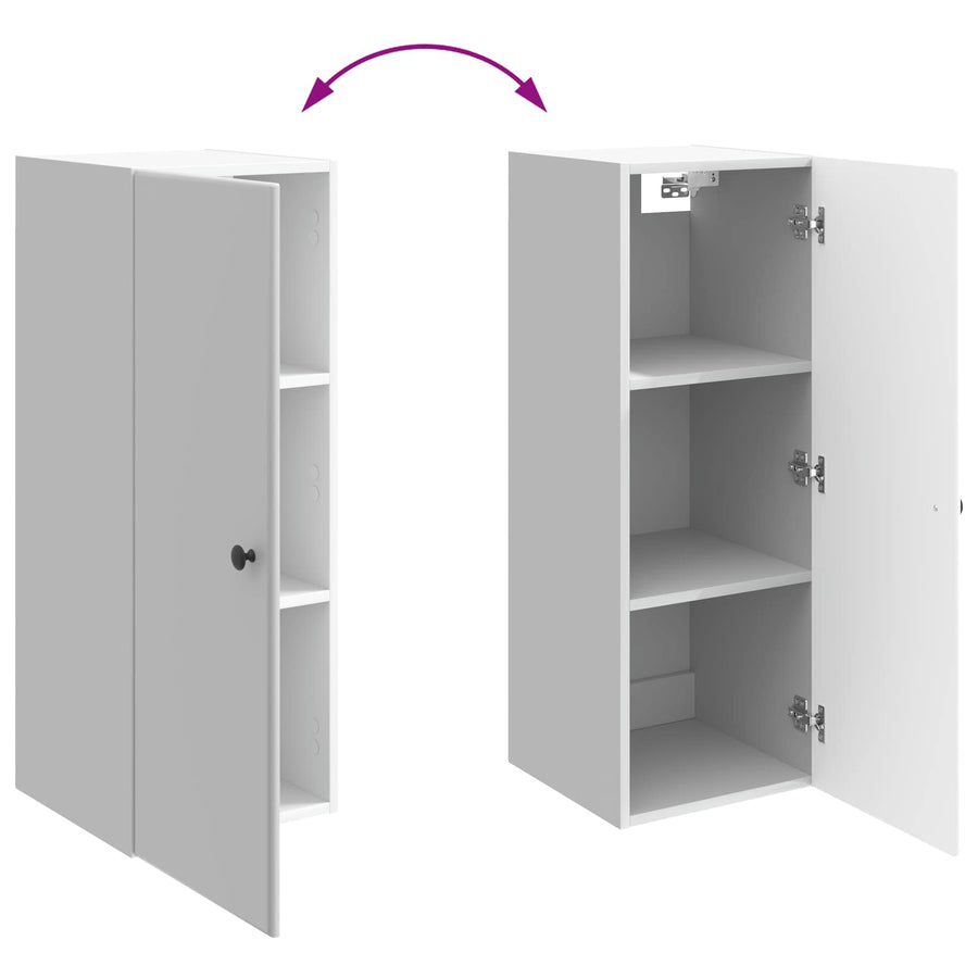 Wandkast Hoogglans Wit 33 x 34,5 x 90 cm Bewerkt hout