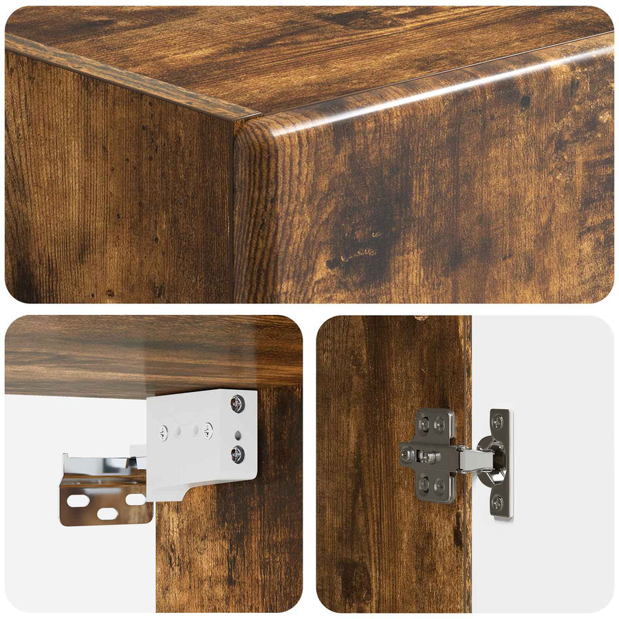 Wandkast Gerookt eiken 33 x 34,5 x 90 cm Bewerkt hout