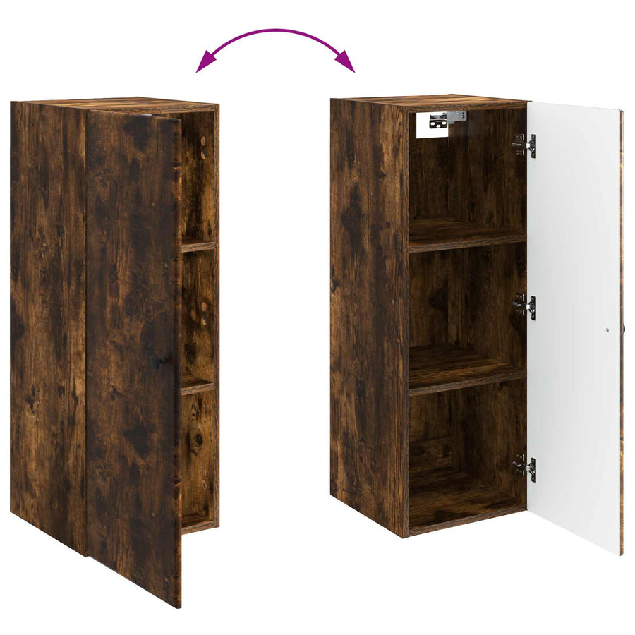 Wandkast Gerookt eiken 33 x 34,5 x 90 cm Bewerkt hout