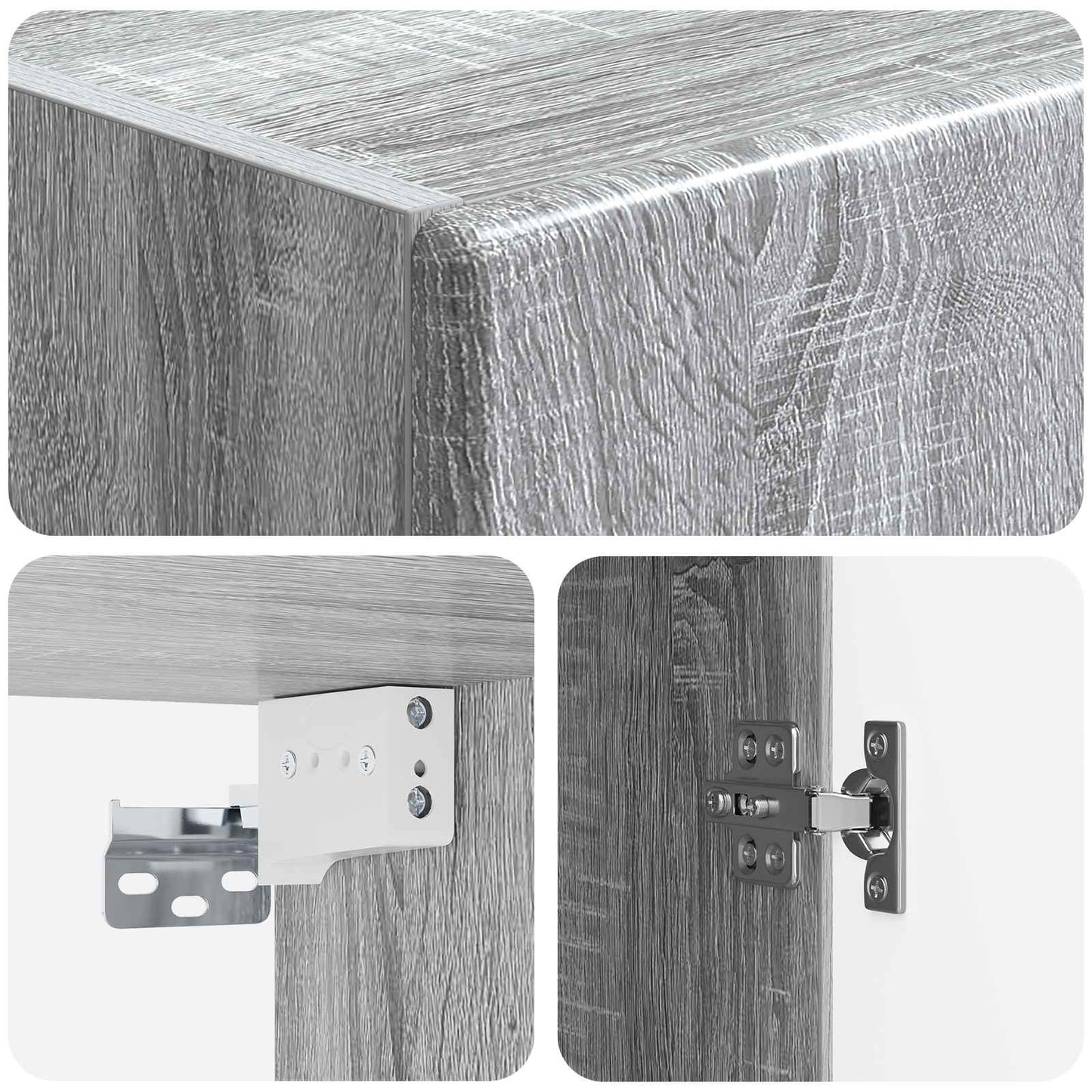 Wandkast Grijs Sonoma 33 x 34,5 x 90 cm Bewerkt hout