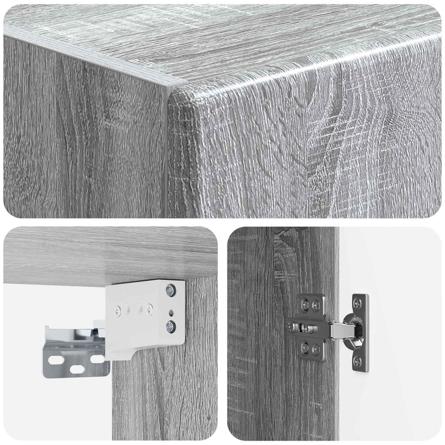 Wandkast Grijs Sonoma 33 x 34,5 x 90 cm Bewerkt hout