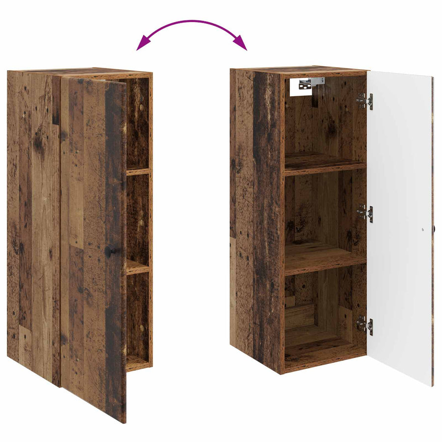 Wandkast Oud hout 33 x 34,5 x 90 cm Bewerkt hout