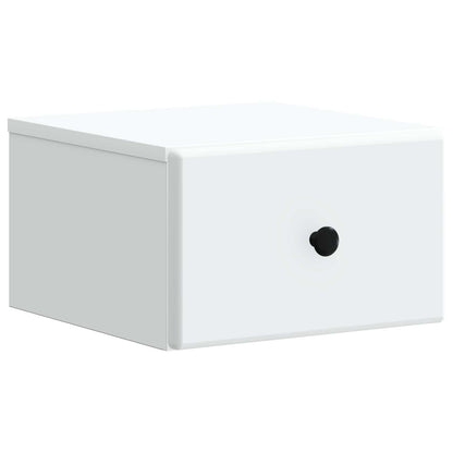Wandbeugel Bedkast met lade Wit 34,5 x 33 x 20 cm Bewerkt hout