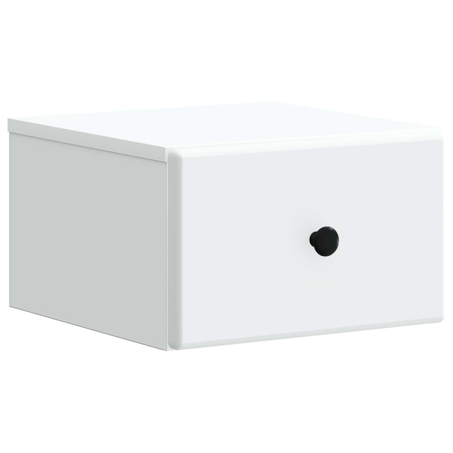Wandbeugel Bedkast met lade Wit 34,5 x 33 x 20 cm Bewerkt hout