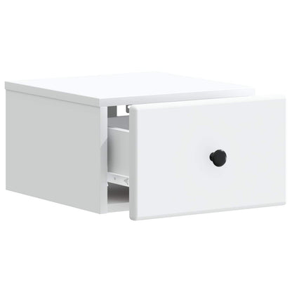 Wandbeugel Bedkast met lade Wit 34,5 x 33 x 20 cm Bewerkt hout