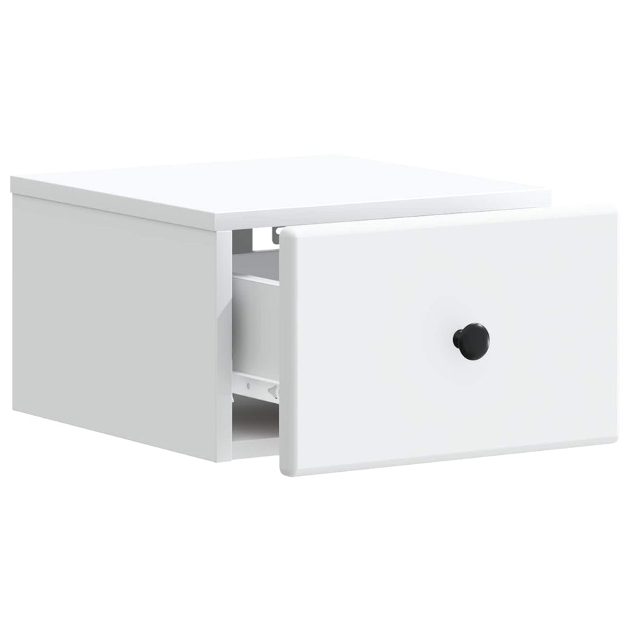 Wandbeugel Bedkast met lade Wit 34,5 x 33 x 20 cm Bewerkt hout