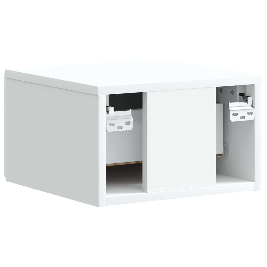 Wandbeugel Bedkast met lade Wit 34,5 x 33 x 20 cm Bewerkt hout