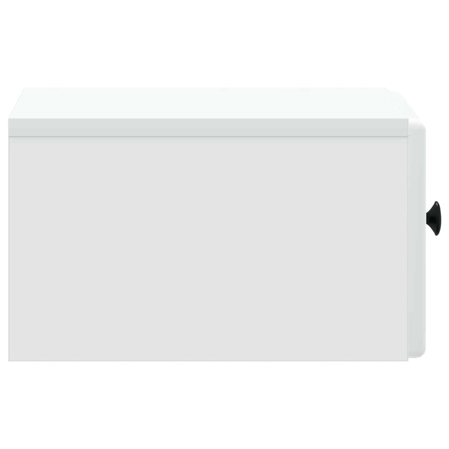 Wandbeugel Bedkast met lade Wit 34,5 x 33 x 20 cm Bewerkt hout