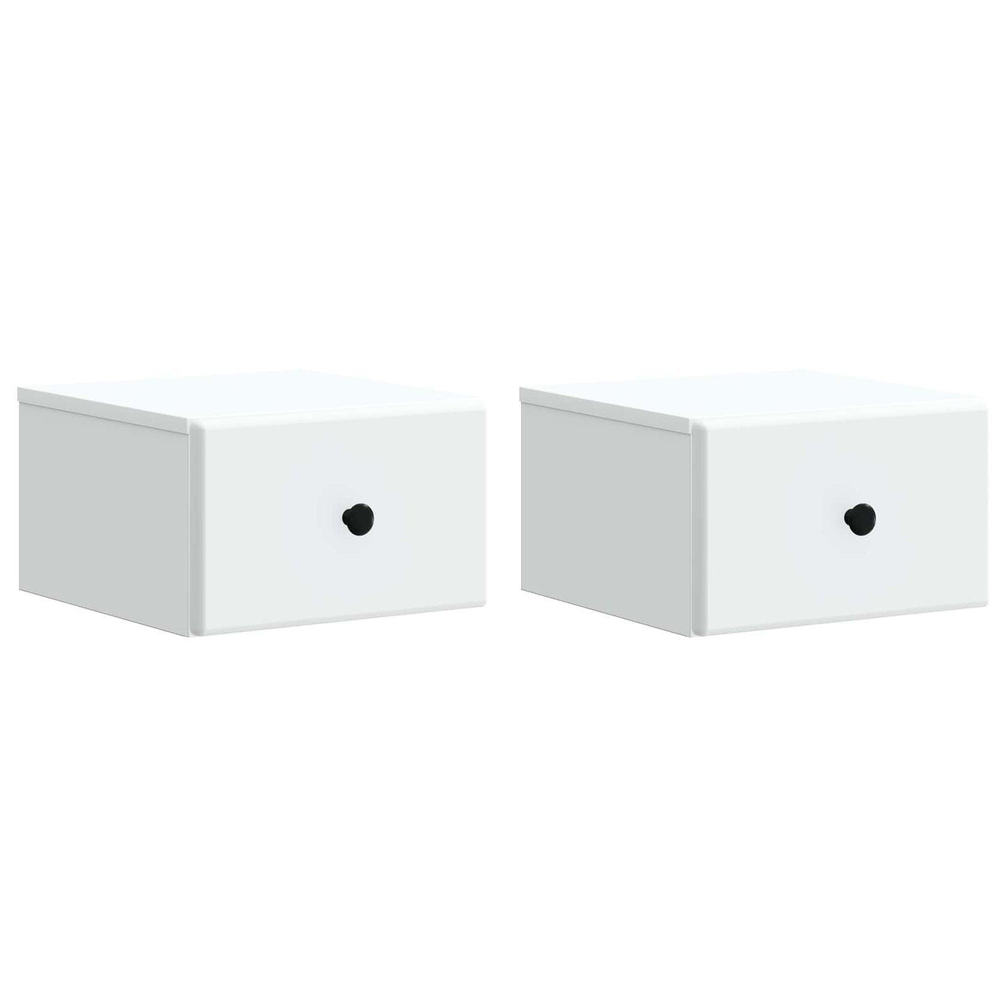 Wandbeugel Bedkast 2 pcs Wit 34,5 x 33 x 20 cm Bewerkt hout