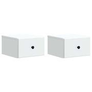 Bedkast 2 stuks wit 34,5x33x20 cm bewerkt hout