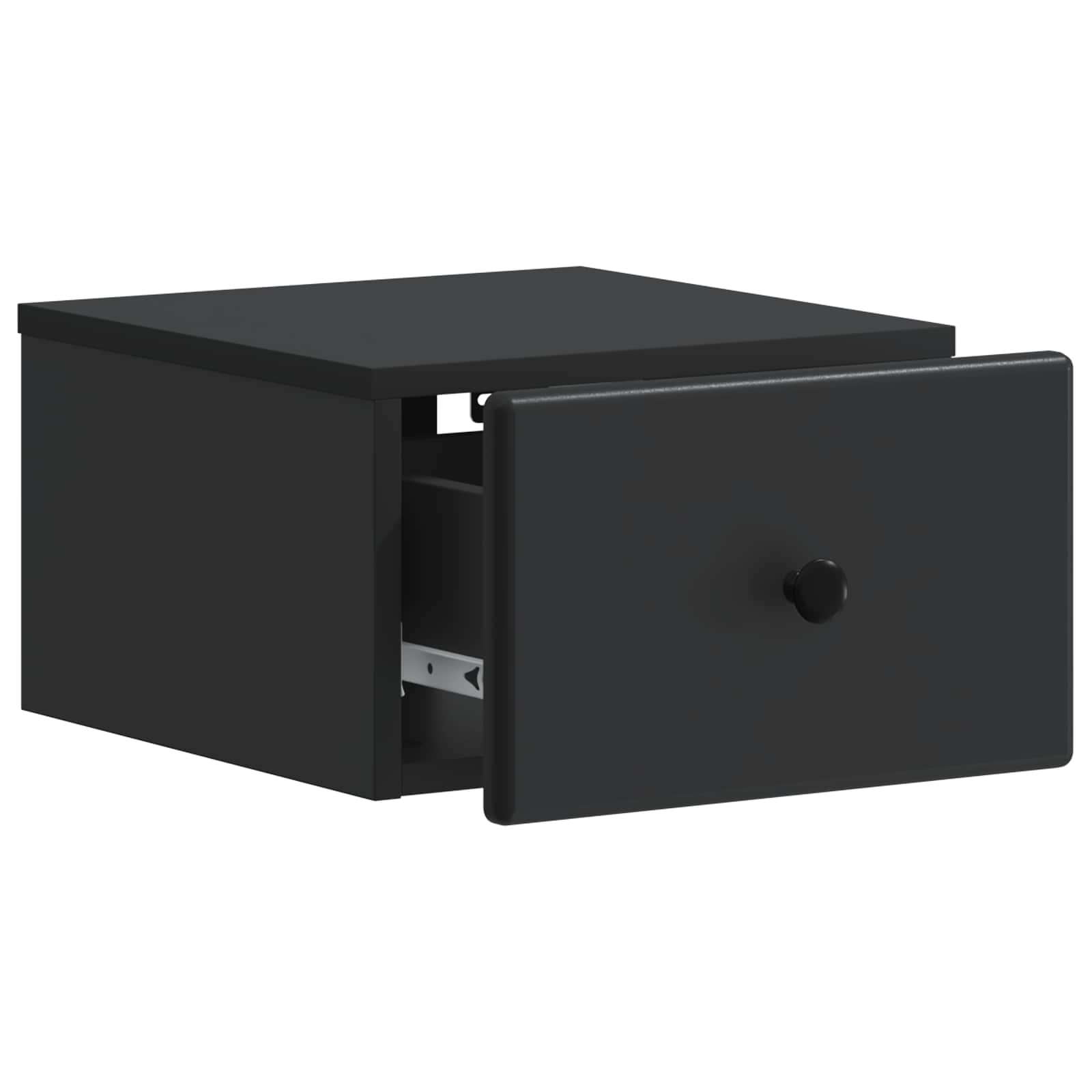 Wandbeugel Bedkast Zwart 34,5 x 33 x 20 cm Bewerkt hout