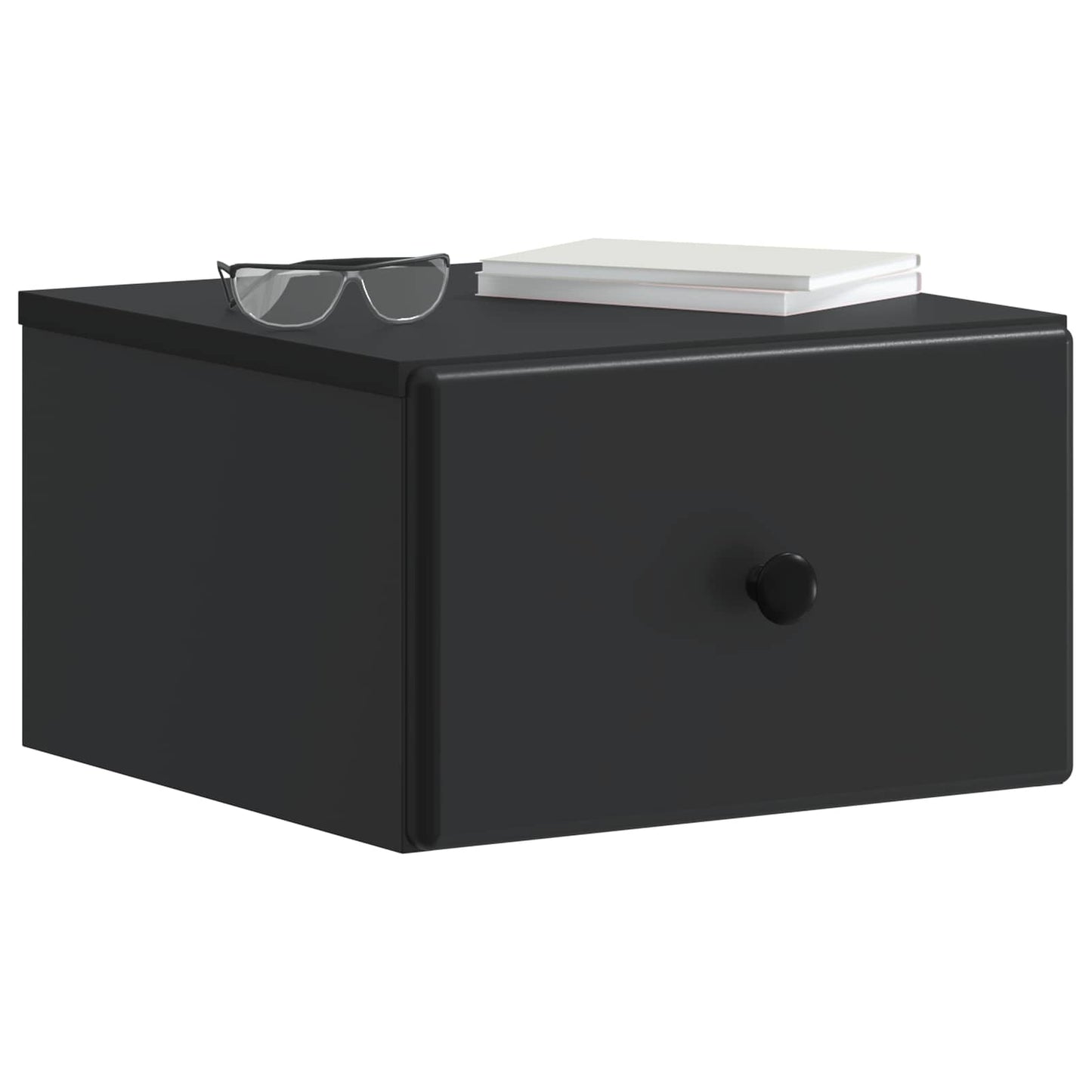 Wandbeugel Bedkast Zwart 34,5 x 33 x 20 cm Bewerkt hout