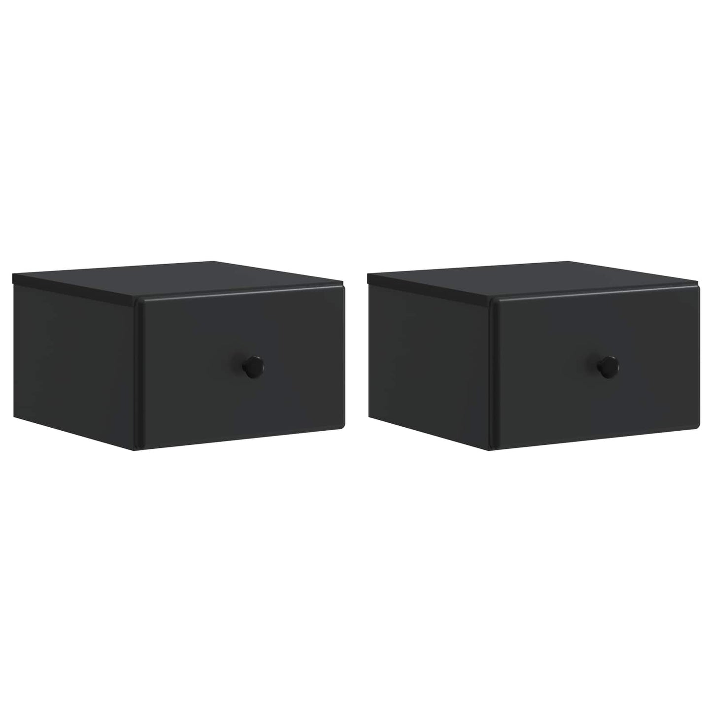 Wandbeugel Bedkast 2 pcs Zwart 34,5 x 33 x 20 cm Bewerkt hout