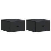 Nachtkastjes 2 stuks bewerkt hout zwart 34,5x33x20 cm muurmontage