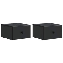 Wandbeugel Bedkast 2 pcs Zwart 34,5 x 33 x 20 cm Bewerkt hout