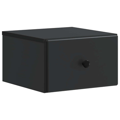 Wandbeugel Bedkast 2 pcs Zwart 34,5 x 33 x 20 cm Bewerkt hout