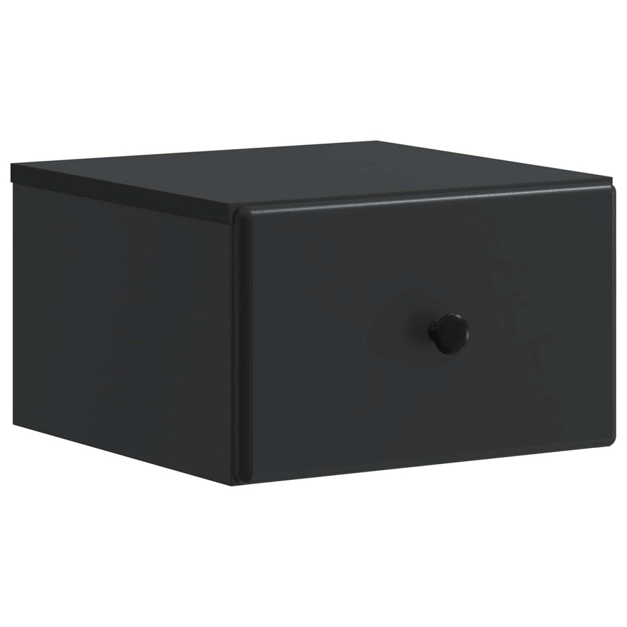 Wandbeugel Bedkast 2 pcs Zwart 34,5 x 33 x 20 cm Bewerkt hout