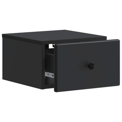 Wandbeugel Bedkast 2 pcs Zwart 34,5 x 33 x 20 cm Bewerkt hout