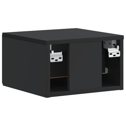 Wandbeugel Bedkast 2 pcs Zwart 34,5 x 33 x 20 cm Bewerkt hout