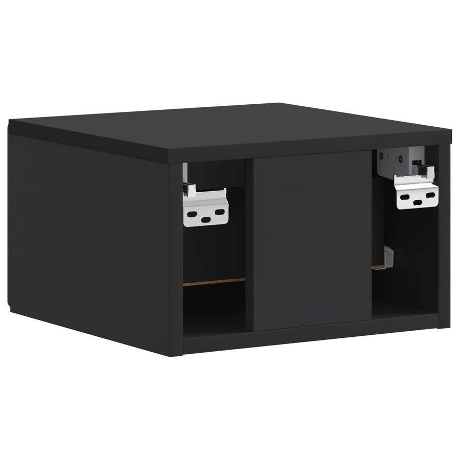 Wandbeugel Bedkast 2 pcs Zwart 34,5 x 33 x 20 cm Bewerkt hout