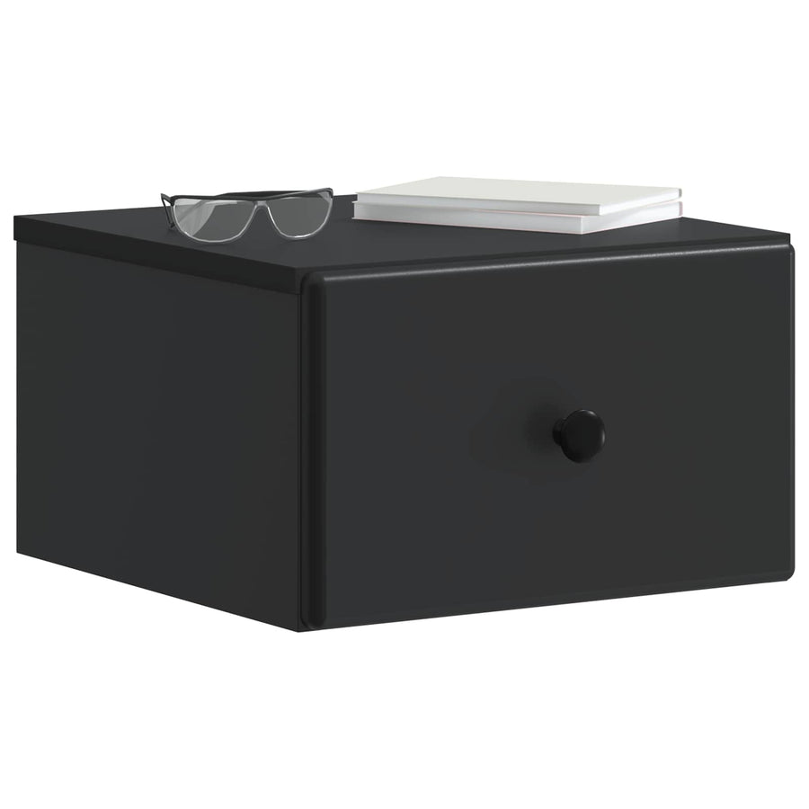 Wandbeugel Bedkast 2 pcs Zwart 34,5 x 33 x 20 cm Bewerkt hout