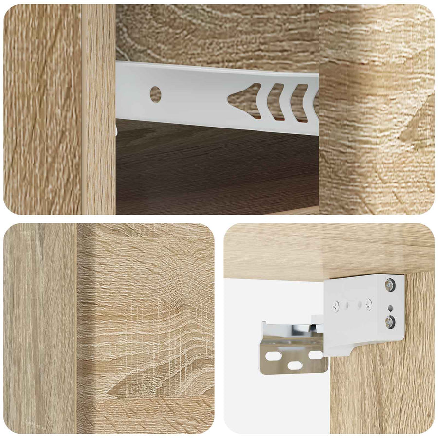 Wandbeugel Bedkast Sonoma Eiken 34,5 x 33 x 20 cm Bewerkt hout