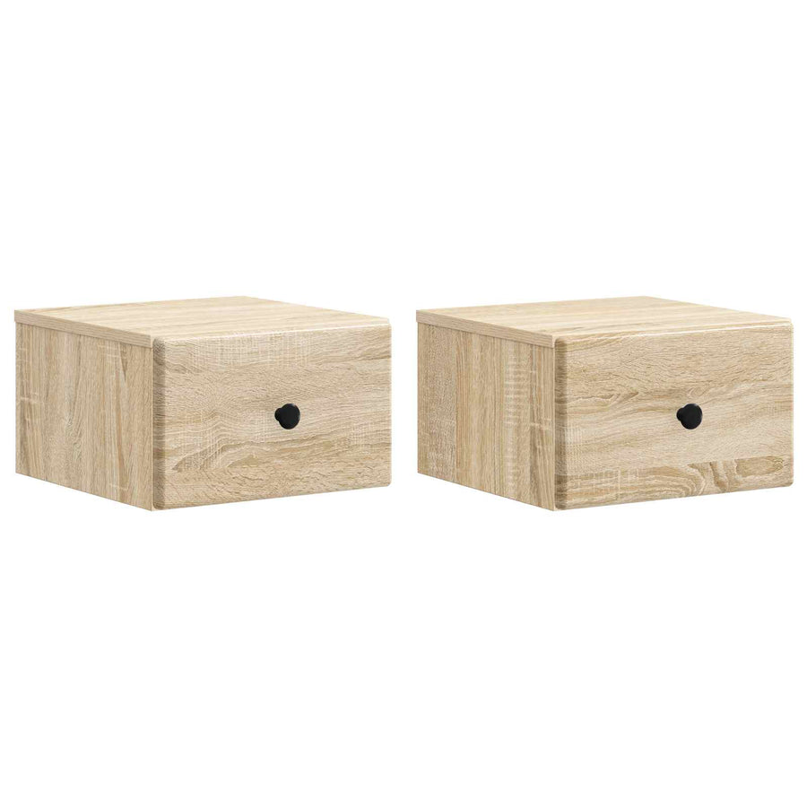 Wandbeugel Bedkast 2 pcs Sonoma Eiken 34,5 x 33 x 20 cm