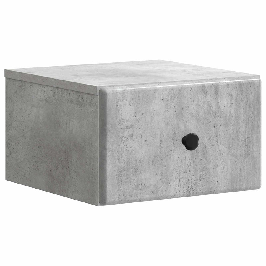Wandbeugel Bedkast Betongrijs 34,5 x 33 x 20 cm Bewerkt hout