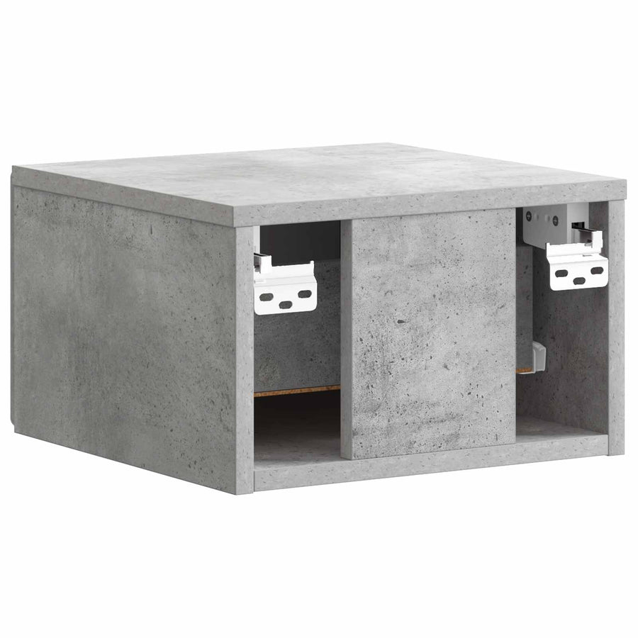 Wandbeugel Bedkast Betongrijs 34,5 x 33 x 20 cm Bewerkt hout