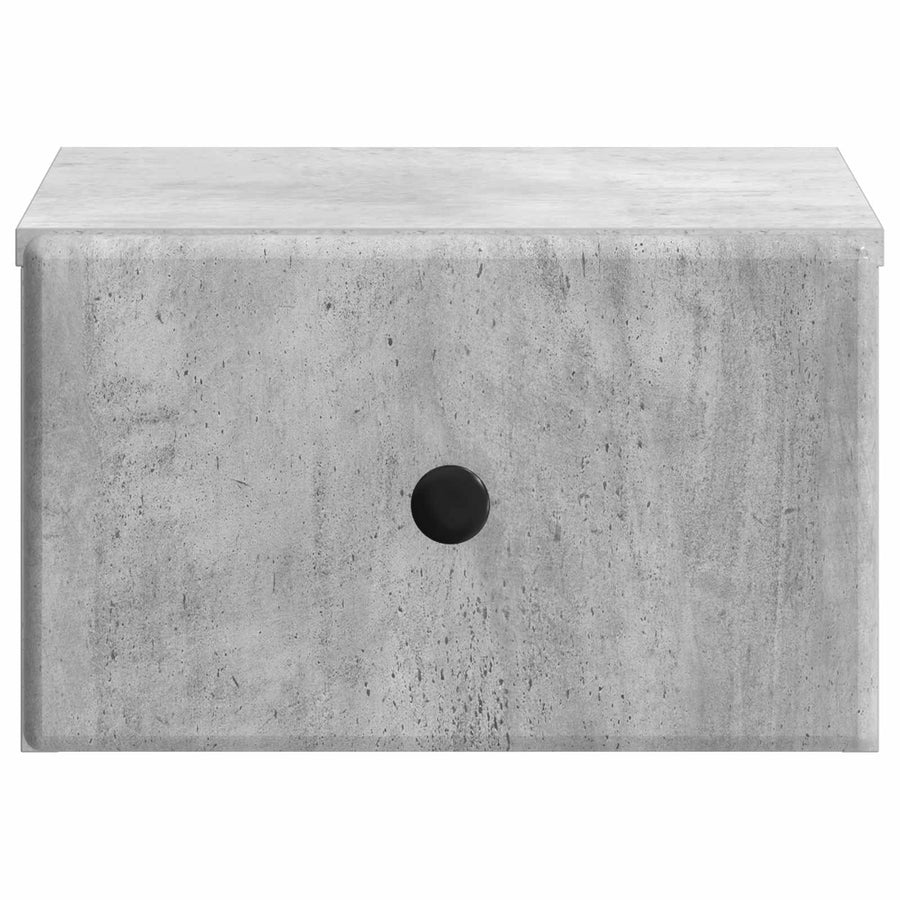 Wandbeugel Bedkast Betongrijs 34,5 x 33 x 20 cm Bewerkt hout