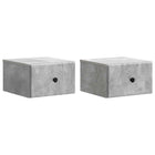 Wall-Mounted Murphy Bed Cabinet with Drawer 2 pcs Concrete Grey 34.5 x 33 x 20 cm