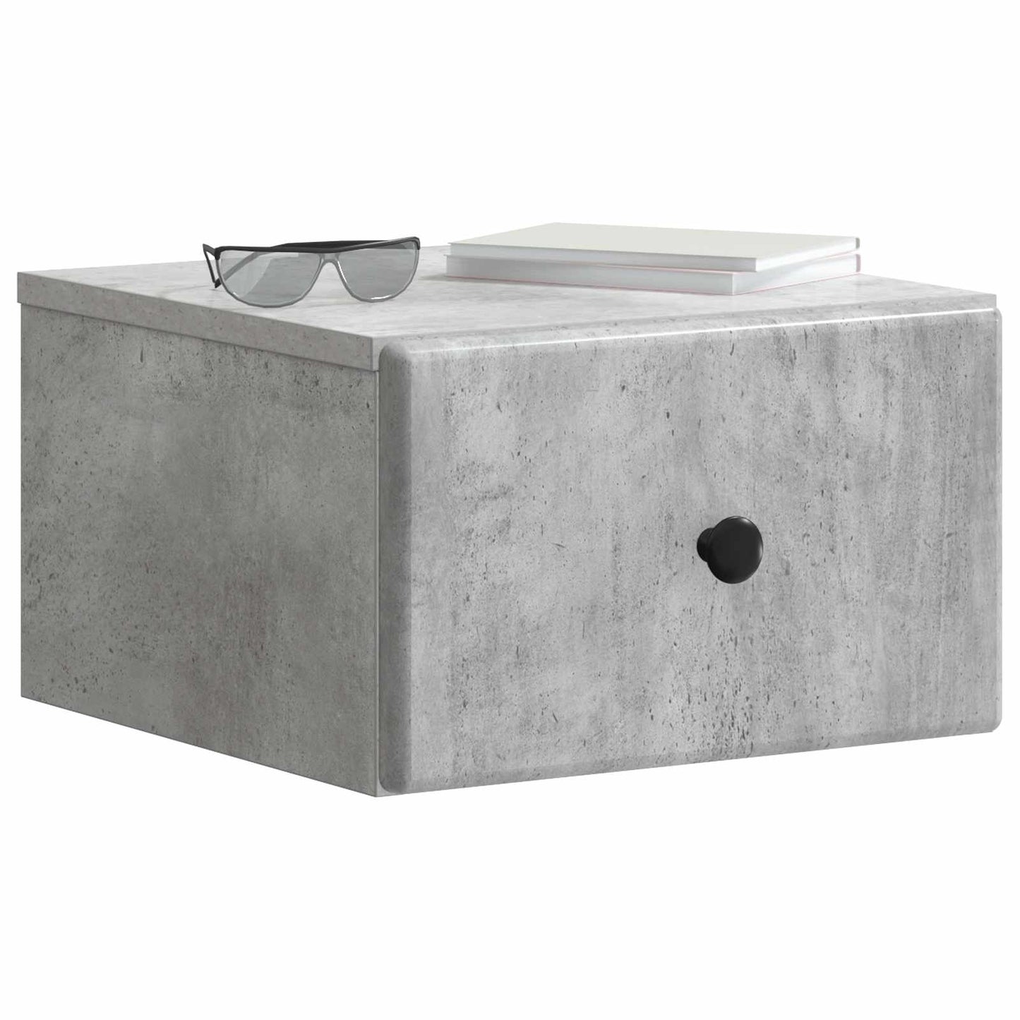 Wandbeugel Bedkast met lade 2 pcs Betongrijs 34,5 x 33 x 20 cm