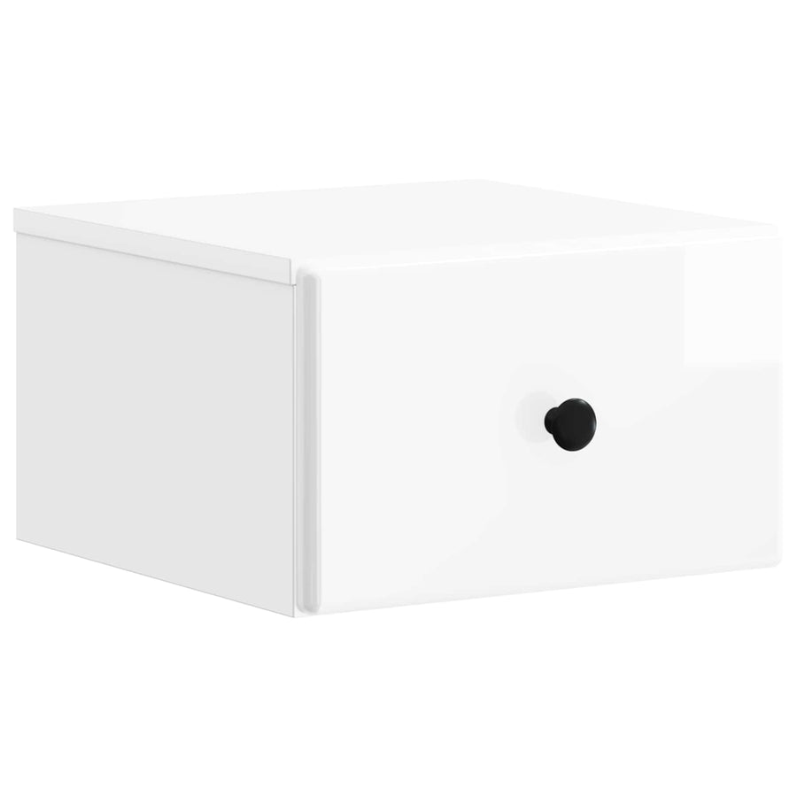Wandbeugel Bedkast Hoogglans Wit 34,5 x 33 x 20 cm Bewerkt hout