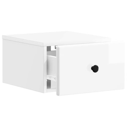 Wandbeugel Bedkast Hoogglans Wit 34,5 x 33 x 20 cm Bewerkt hout