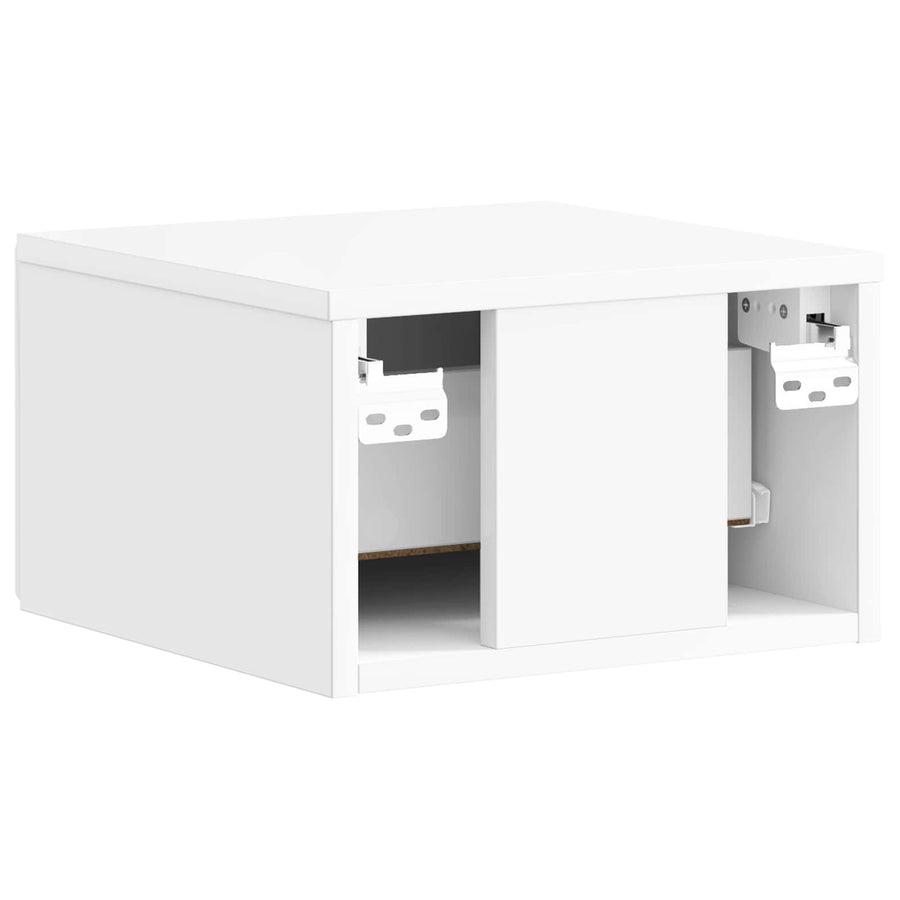 Wandbeugel Bedkast Hoogglans Wit 34,5 x 33 x 20 cm Bewerkt hout