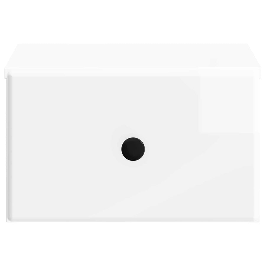 Wandbeugel Bedkast Hoogglans Wit 34,5 x 33 x 20 cm Bewerkt hout