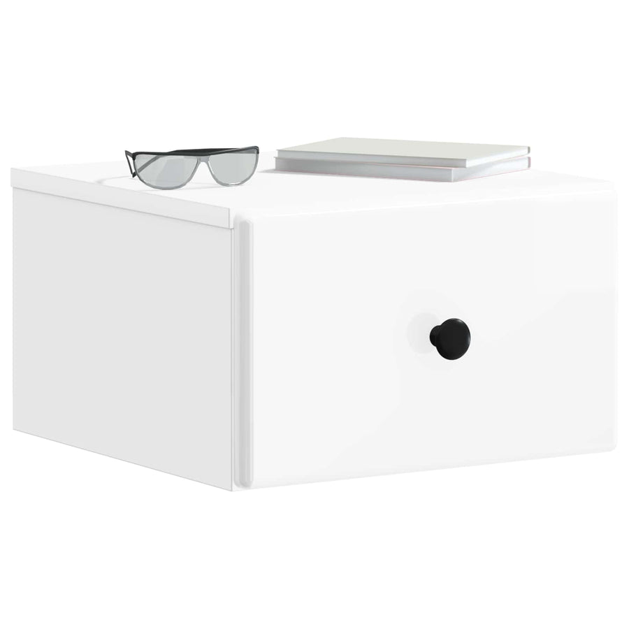Wandbeugel Bedkast Hoogglans Wit 34,5 x 33 x 20 cm Bewerkt hout