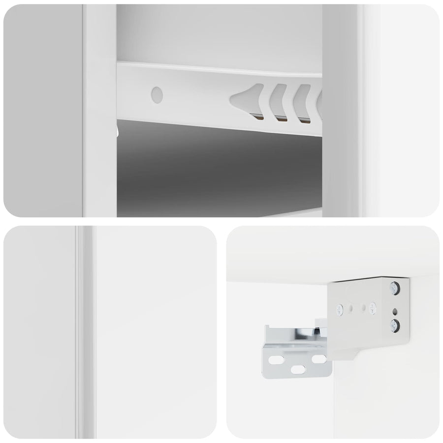 Wandbeugel Bedkast 2 pcs Hoogglans Wit 34,5 x 33 x 20 cm