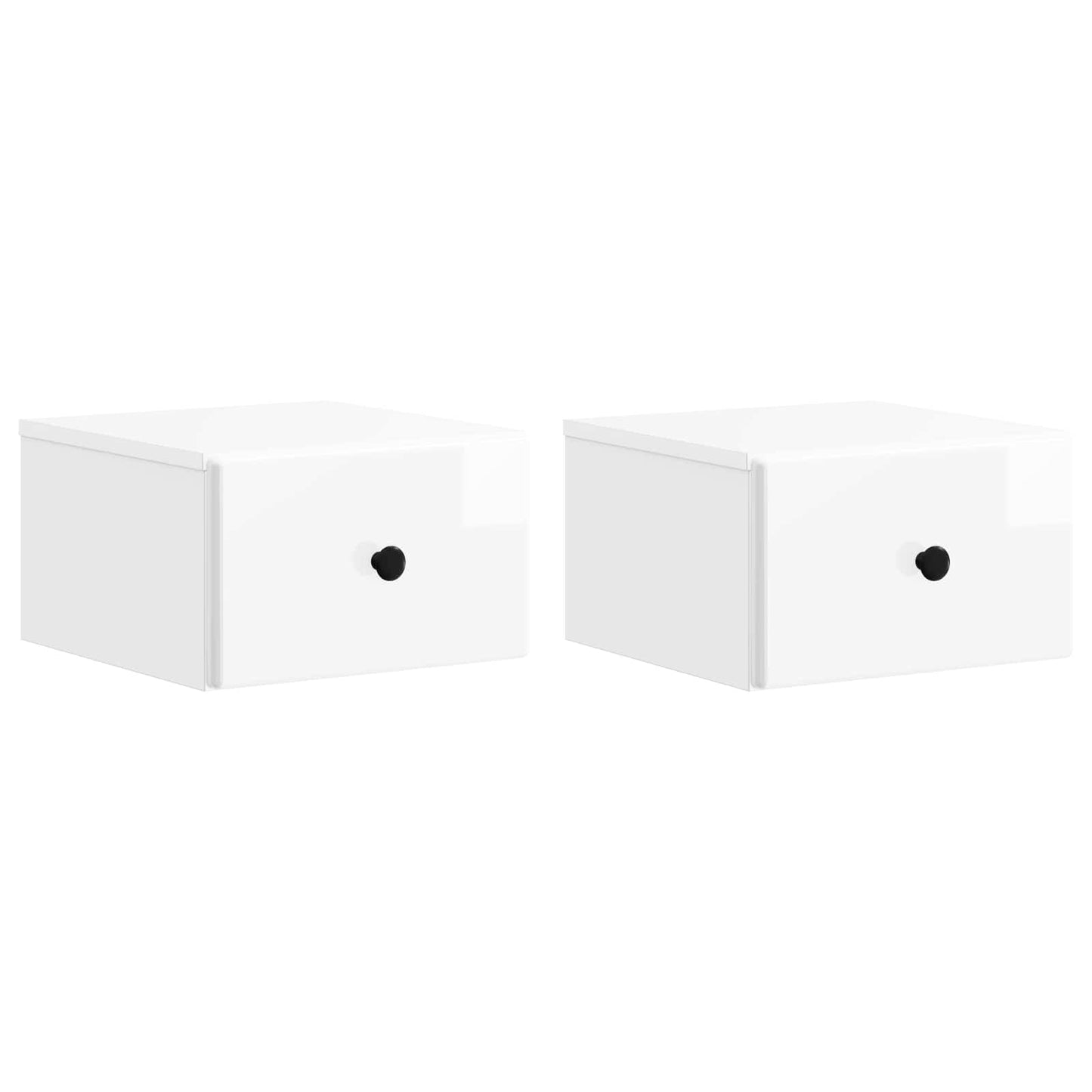 Wandbeugel Bedkast 2 pcs Hoogglans Wit 34,5 x 33 x 20 cm
