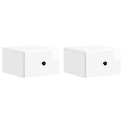 Nachtkastjes hoogglans wit 34,5x33x20 cm set van 2