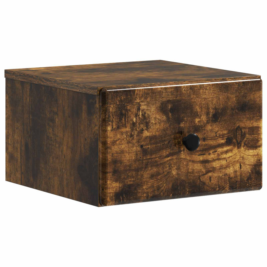 Wandbeugel Bedkast Gerookt eiken 34,5 x 33 x 20 cm Bewerkt hout