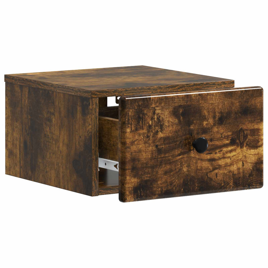 Wandbeugel Bedkast Gerookt eiken 34,5 x 33 x 20 cm Bewerkt hout