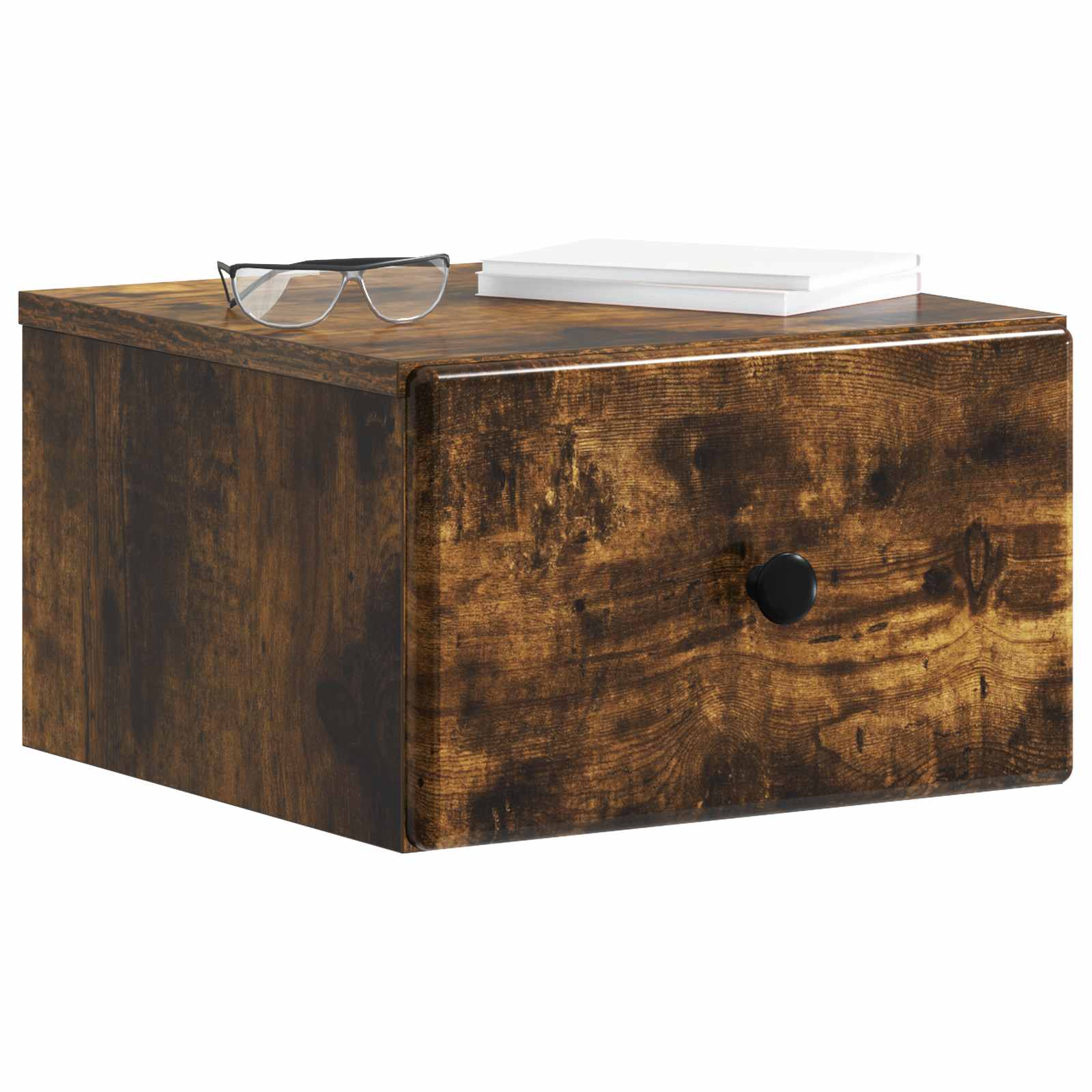Wandbeugel Bedkast Gerookt eiken 34,5 x 33 x 20 cm Bewerkt hout