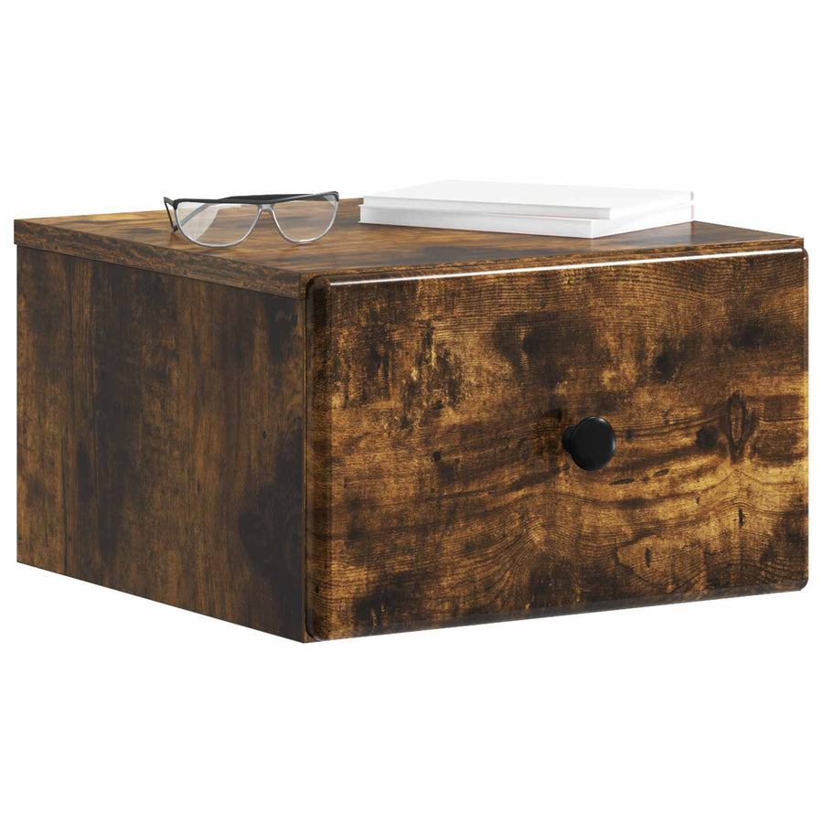 Wandbeugel Bedkast Gerookt eiken 34,5 x 33 x 20 cm Bewerkt hout