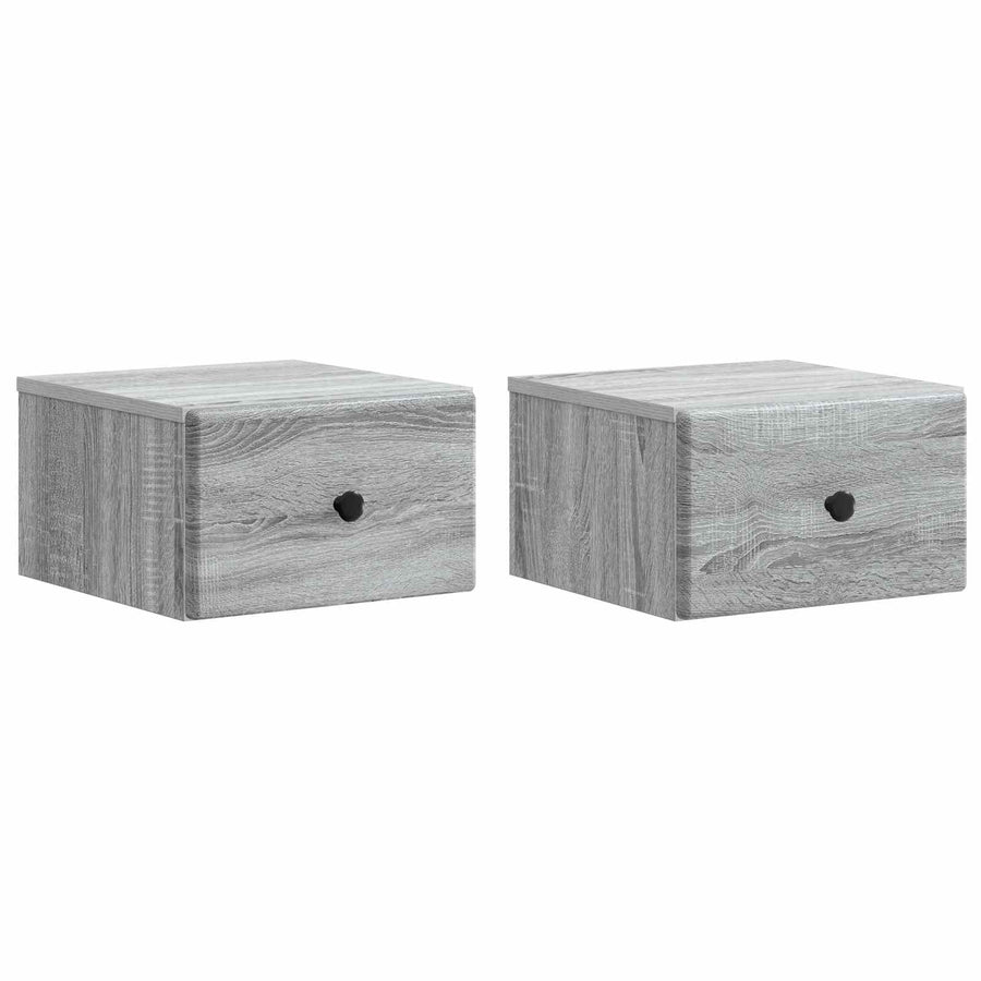 Wandbeugel Bedkast 2 pcs Grijs sonoma 34,5 x 33 x 20 cm