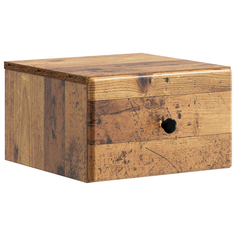 Wandbeugel Bedkast met lade 2 pcs Oud hout 34,5 x 33 x 20 cm