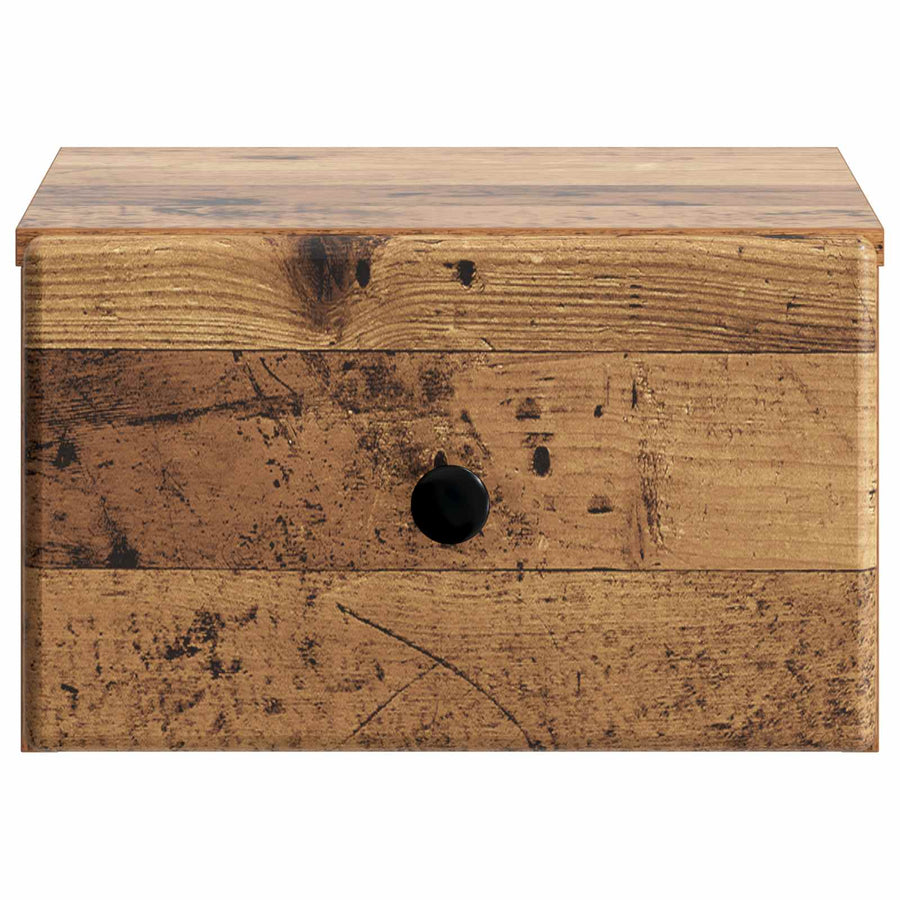 Wandbeugel Bedkast met lade 2 pcs Oud hout 34,5 x 33 x 20 cm